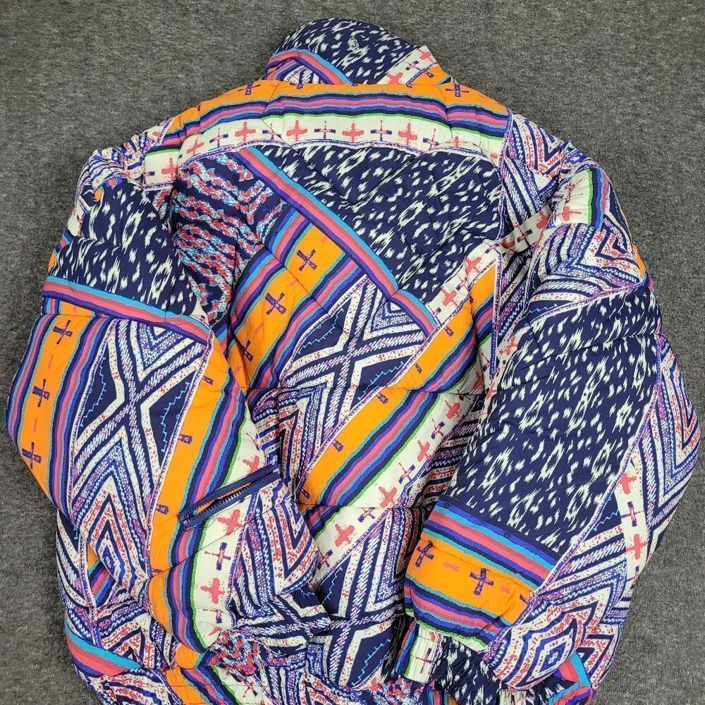 Free People PF Movement Power House Women's Puffer Size L Navy Combo Print New W - Picture 2 of 11